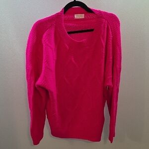 Women's Pink Cableknit Sweater